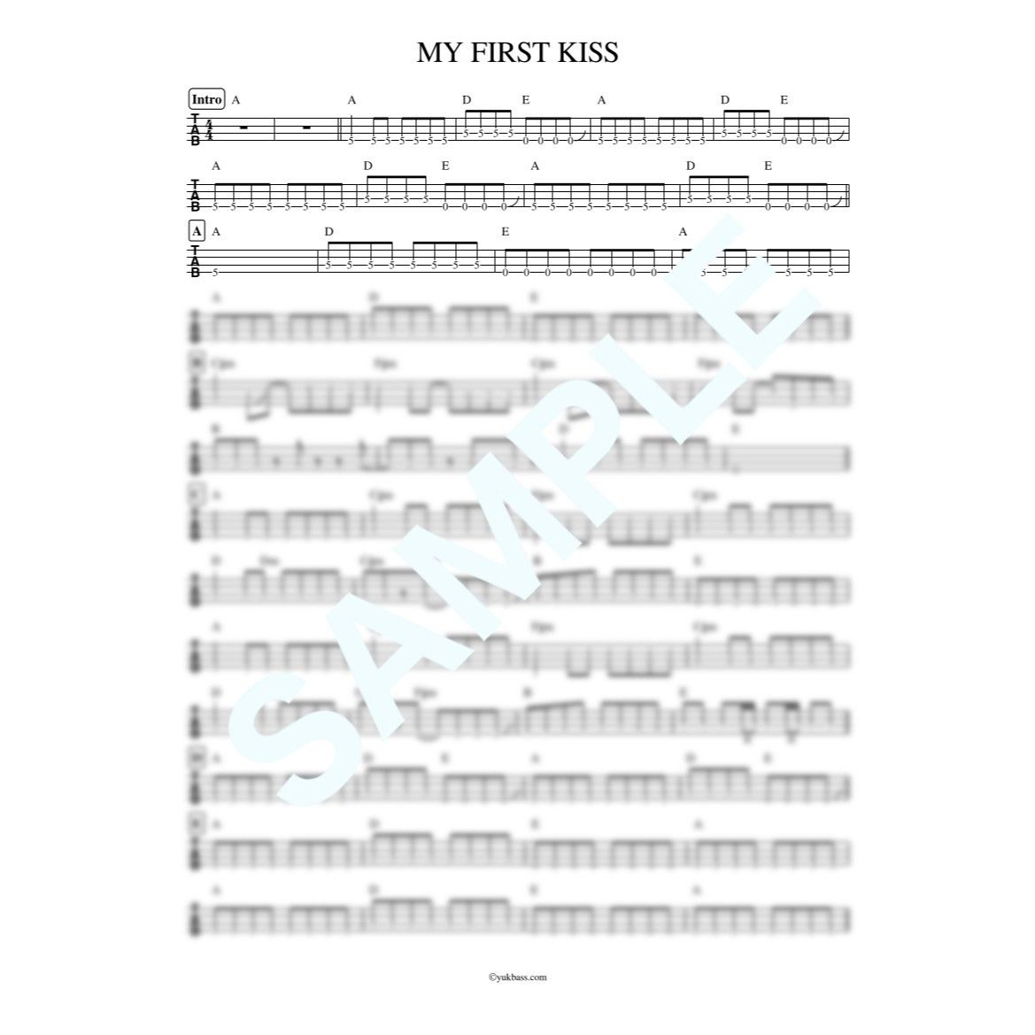 My First Kiss Hi Standard ベース タブ譜 Bass Score