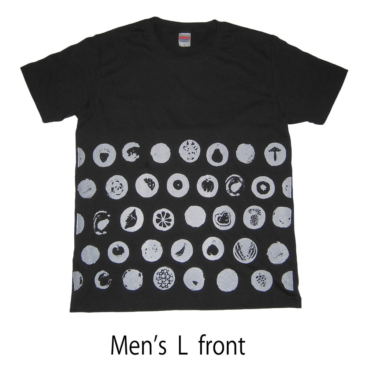 果実水玉ｔシャツ 墨色 メンズ ユキヨシ衣料 楽しいｔシャツを安価で オリジナルｔシャツ