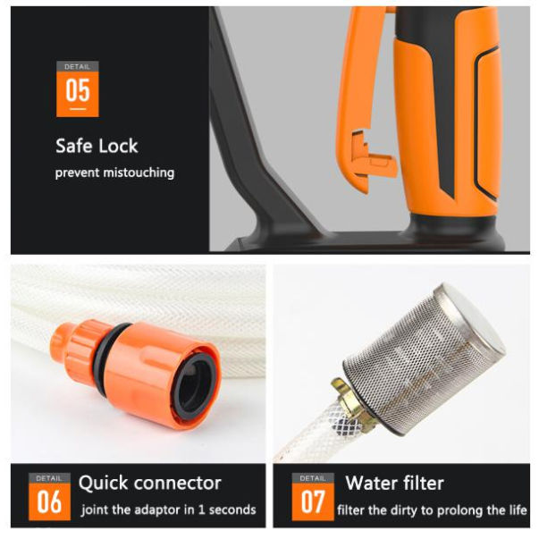 高圧洗浄機 20V 充電式 コードレス 調節可能なノズル 簡単操作 庭掃除や洗車に最適 | I...