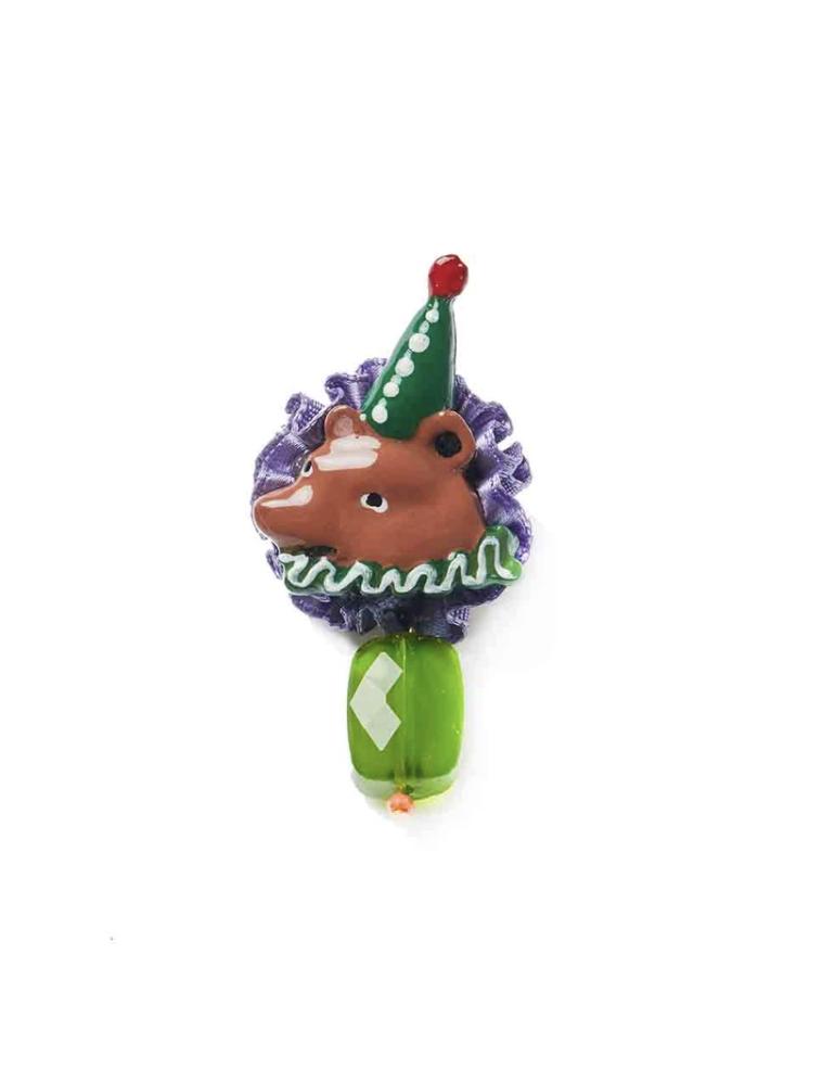 Circus Green Bear Brooch–三角帽子のクマさんブローチ | 十誡Onli...