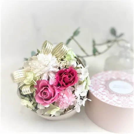 母の日プリザーブドフラワー ガラスドームのお供え花 仏花通販 Seren Gift