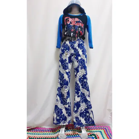 60s 70s USA 総柄 フレアパンツ ジグザグ タロン vintage | www