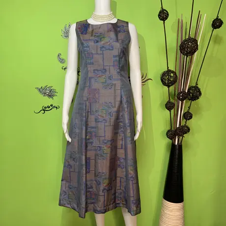 予約販売品 ハンドメイド 家で洗えるaラインワンピース 絞り柄 ロングワンピース マキシワンピース Guiacieneguilla Com