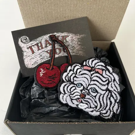 mamacaron ママカロン 刺繍 オブジェ プリンアラモード