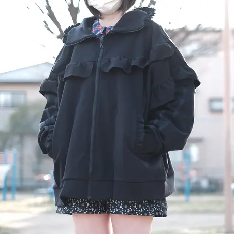 超ポイントアップ祭 satoi ハイネックフリルパーカー - パーカー - www ...