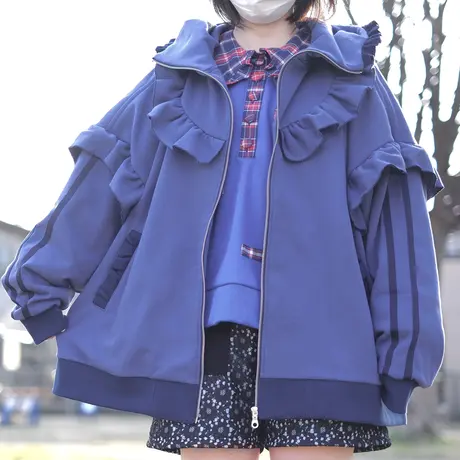 還元祭 satoi フリルハイネックパーカー ホワイト - sco.med.br