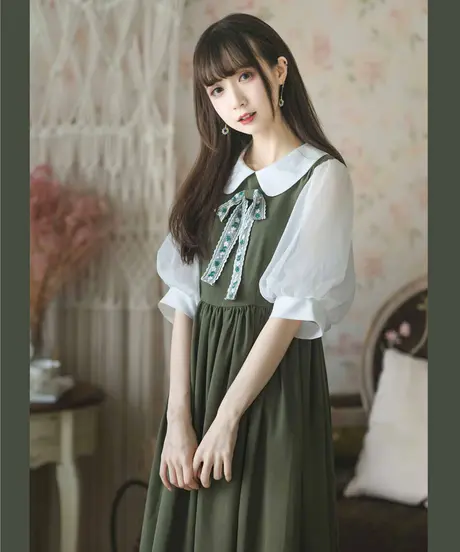 のストライ Innocent ワンピース ロリータ ロリィタ Jskの通販 By まーらいおん S Shop イノセントワールドならラクマ World イノワ ネイビー グリーン ストライプ プリティ