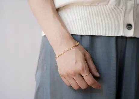 I'M OK 直販特価 ヘリンボーンk18 ブレスレット ブレスレット