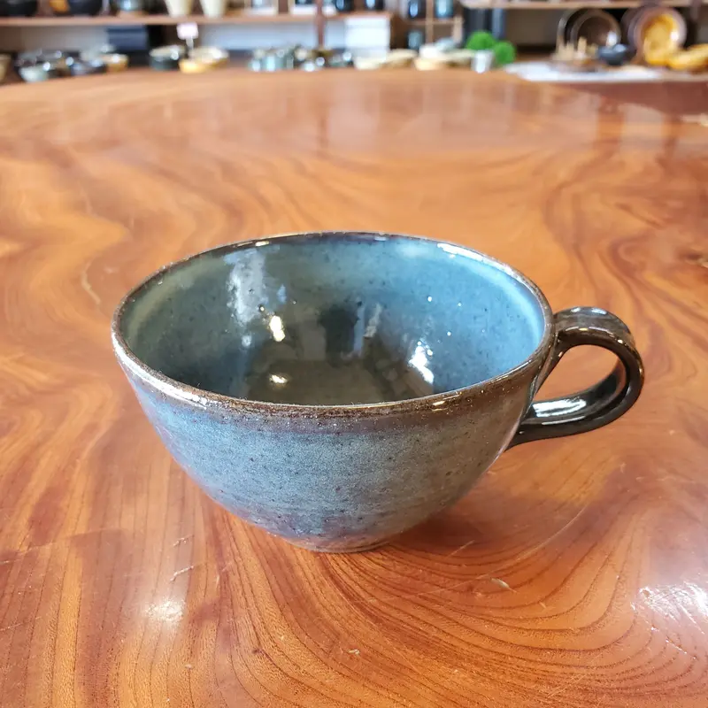 窯元 陶酔庵 作：藪下康一（号：禅牛）萩焼 織部酒杯