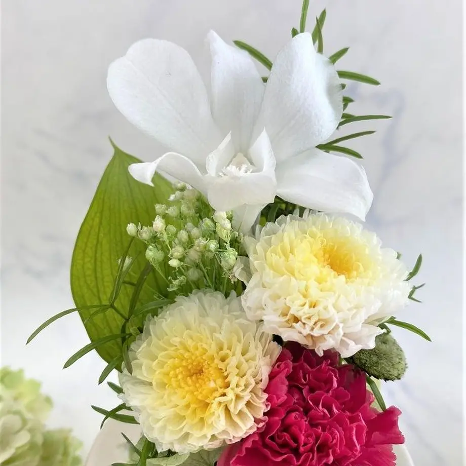 プリザーブドフラワーお供え花ガラスドーム 仏花 想志 ～そうし～ 和なごみ 法要・新盆・旧盆・...