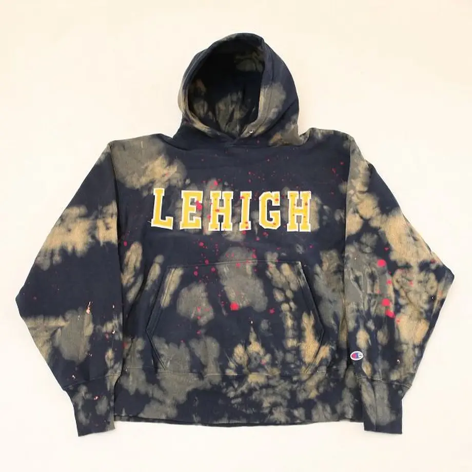 Bleach Paint Custom Hoodie Blue