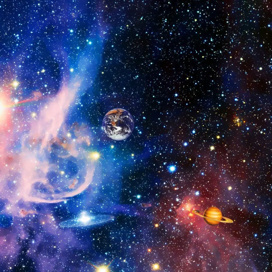 3D 壁紙 1ピース 1㎡ 宇宙風景 星空 惑星 天井用 インテリア 装飾 寝室 リビング 耐...