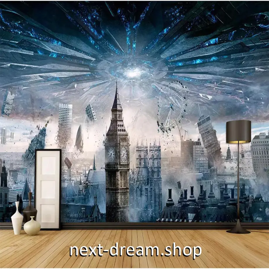 ３d 壁紙 1ピース 1 都市崩壊 映画風 近未来 ウォールアート おしゃれ 寝室 リビング