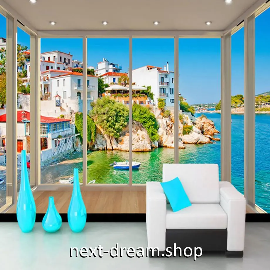３d 壁紙 1ピース 1 自然風景 部屋からの景色 海 ヨーロッパ インテリア 装飾 寝室