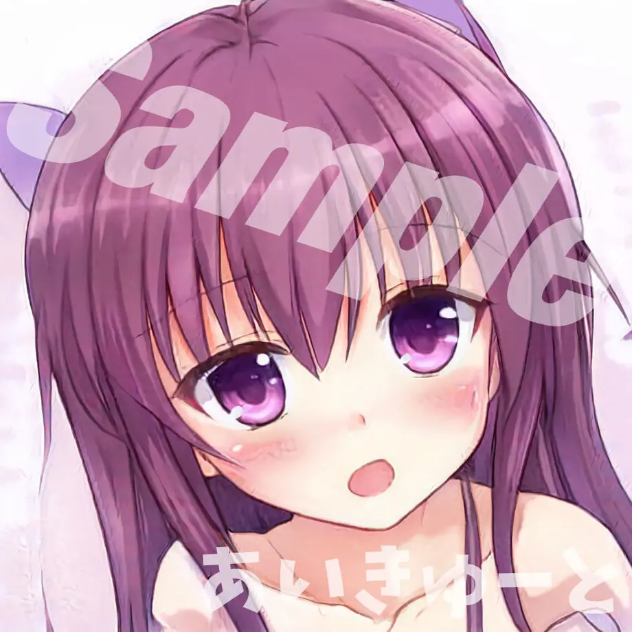著作権フリー女の子かわいいアイコン 紫髪 ロングヘア 萌え系 Sns等プロフ画におすすめ