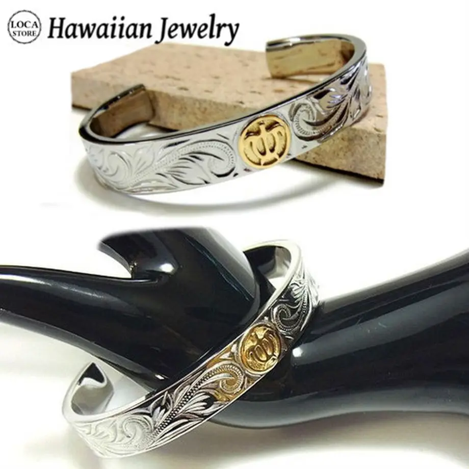 ハワイアンジュエリー HawaiianJewelry バングル 金属アレルギー対応 ホヌ(亀)