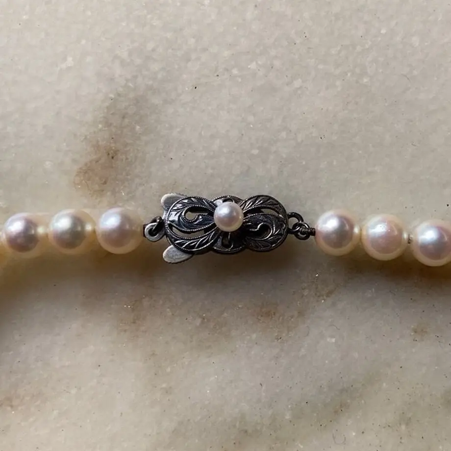 MIKIMOTO オールドミキモト 本パールネックレス 約6mm玉 真珠/銀 シルバー 全長