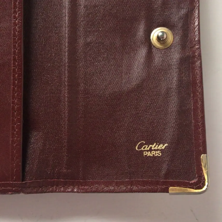 Cartier カルティエ マストライン 三つ折りコンパクト財布 ウォレット レザー ボ