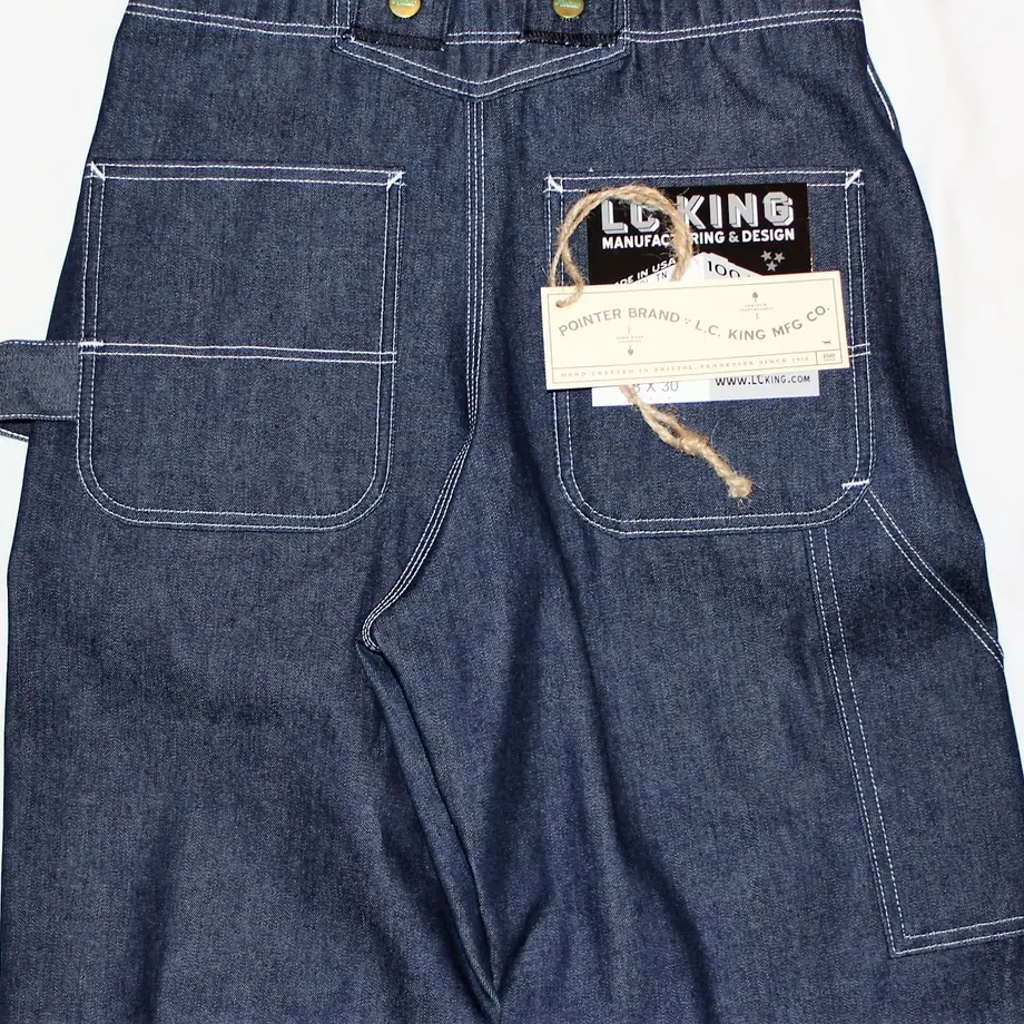 Pointer Brand Indigo Denim Low Back Overalls