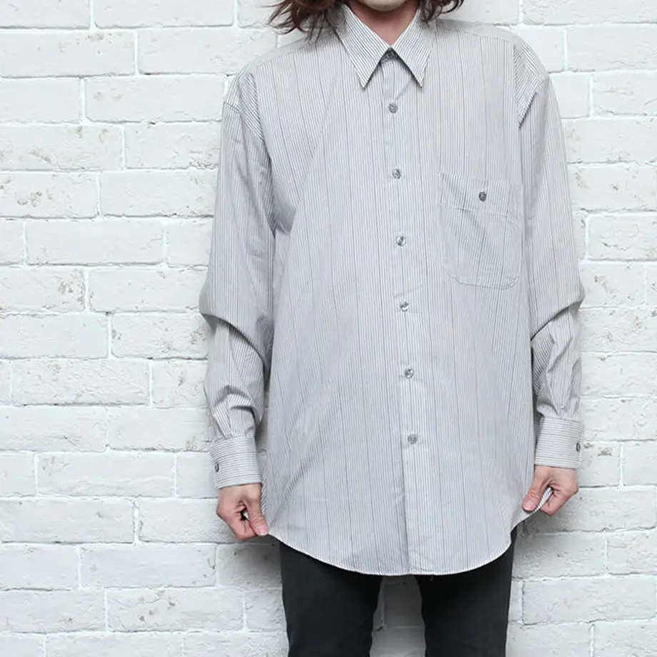 80s イブサンローラン ドレスシャツ Yve Saint Laurent Dress L S