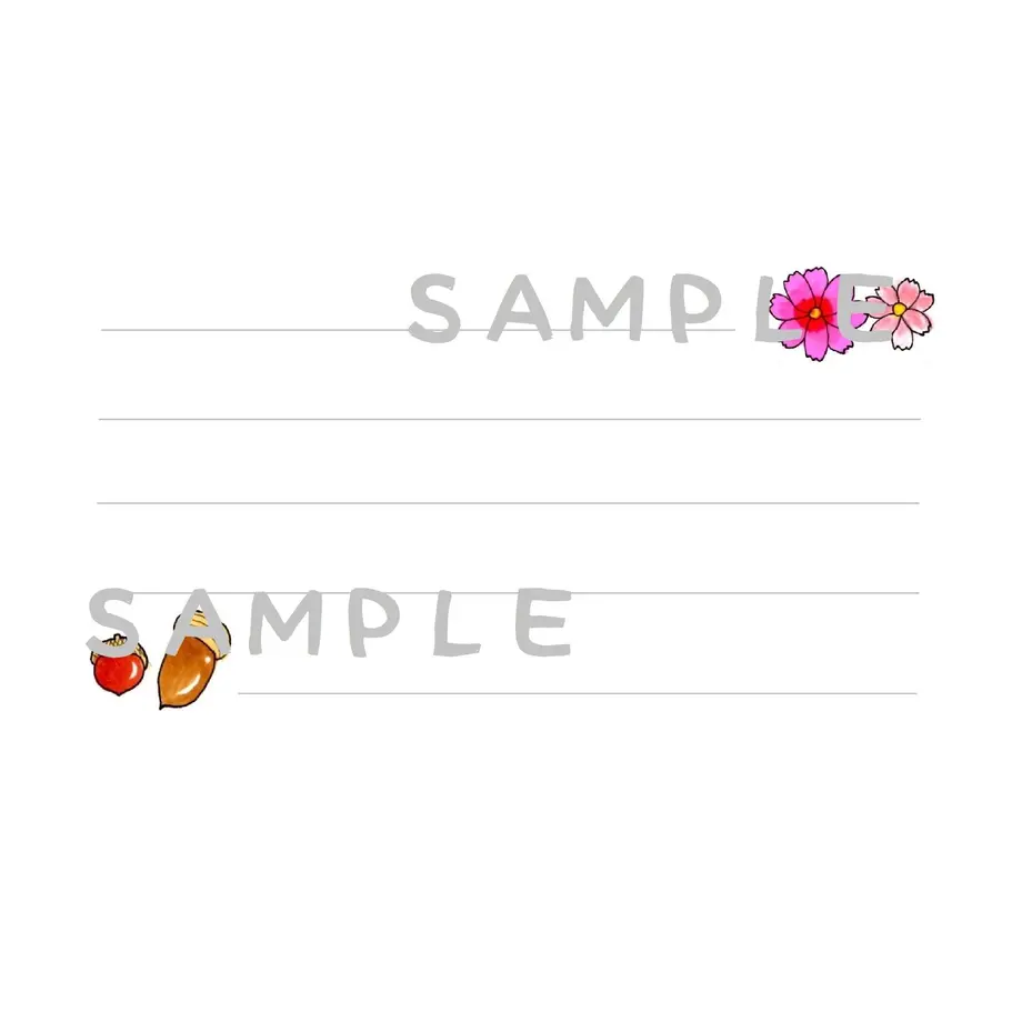 無料 10月メッセージカード用フレーム 手書きのお礼メッセージ