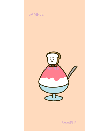 キョン パン子のおやつタイム かき氷 スマホ壁紙 データ販売 Charec