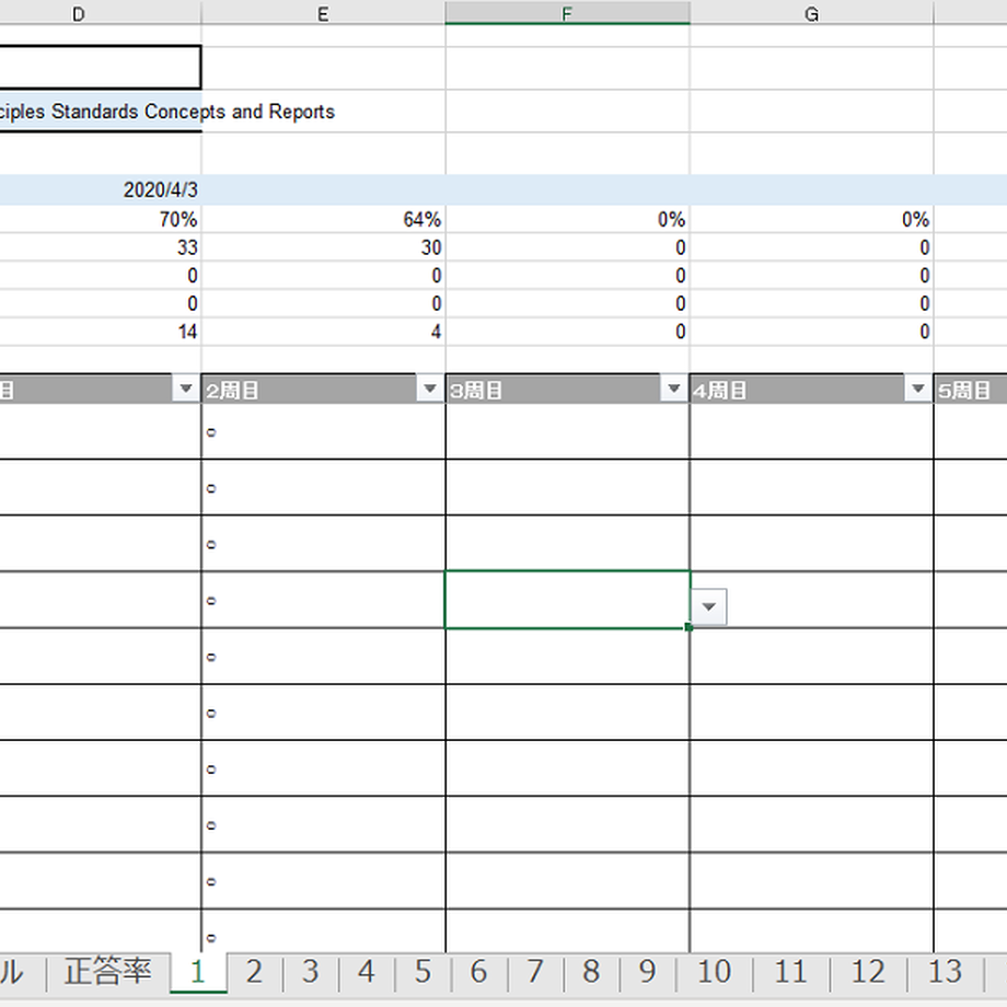 USCPA学習記録テンプレート（エクセル・ブランクフォーマット） かえる's Store