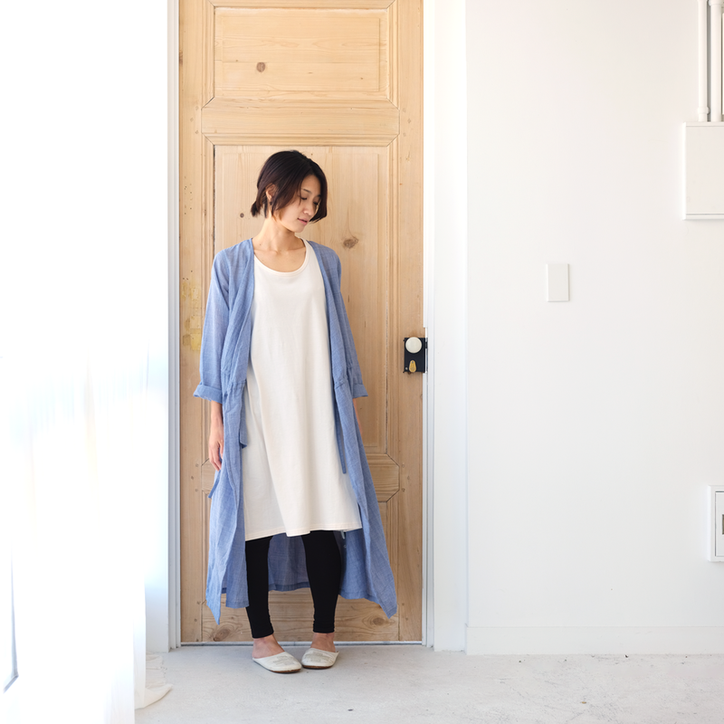 Huis In House Suvin Cottonタンクトップワンピース Kuro レデ
