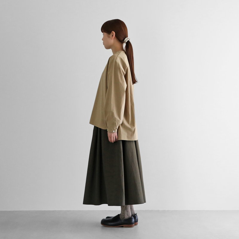 秀逸秀逸HUIS タイプライタークロスロングスカート（ダークグレー