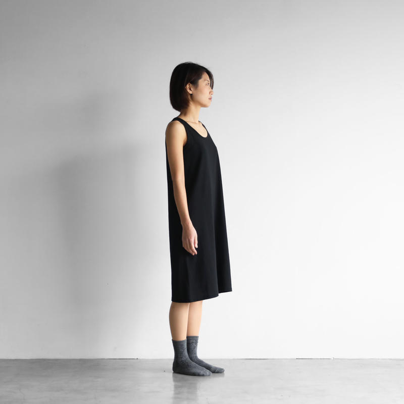 Huis In House Suvin Cottonタンクトップワンピース Kuro レデ