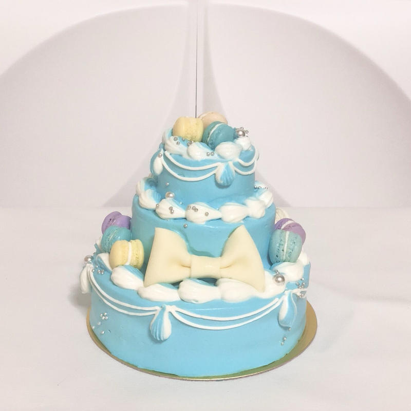 豪華3段ケーキ スカイブルー マカロン 4号 12cm 3tier Cake Store 豪華3段ケーキ スカイブルー マカロン 4号 12cm 3tier Cake Store