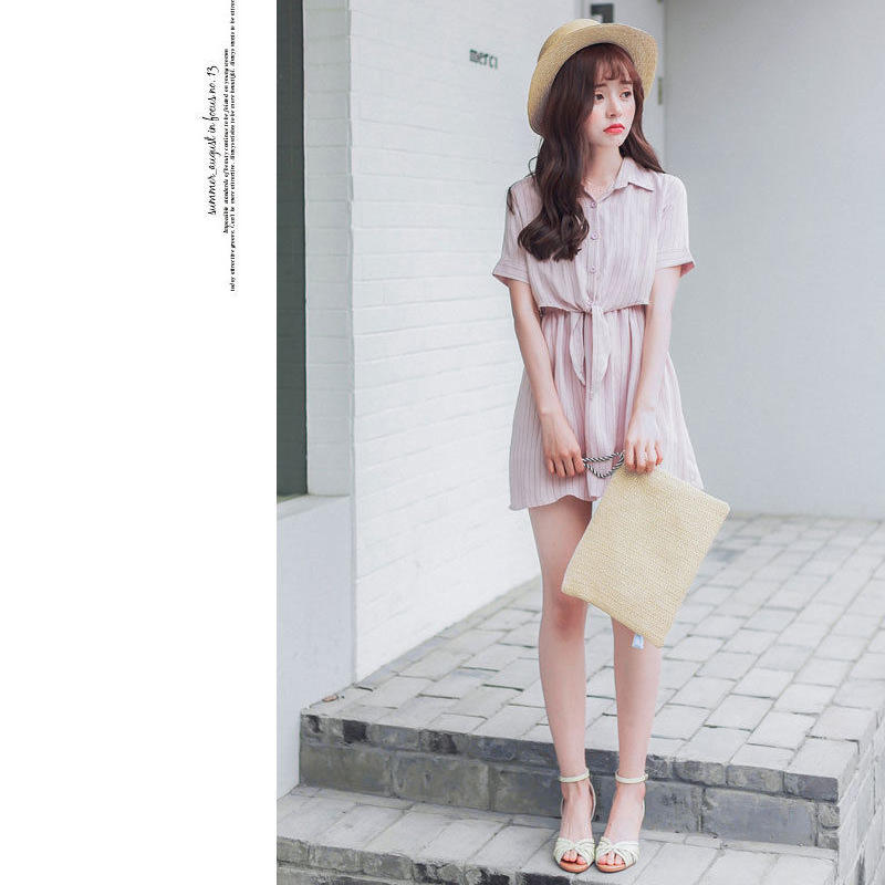 女性らしい華やかなシャツワンピ 可愛さ満点 D11 4urfashion S Store