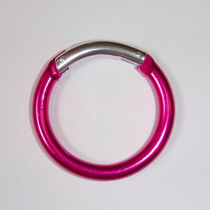 アルミ製カラビナ 丸 ラウンド 大 ピンク カラビナ屋