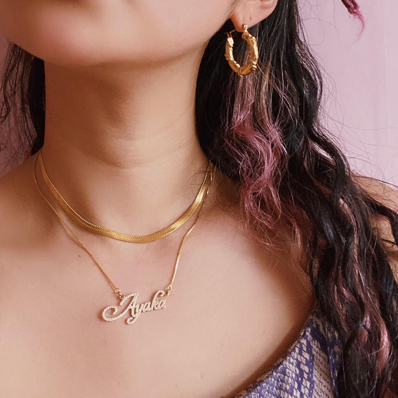 オーダーメイドネックレス4文字まで ジルコニア xiiitokyo