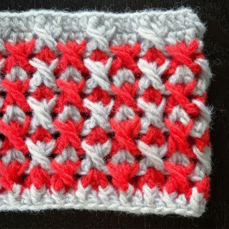 送料込み 引き上げ交差模様のハンドウオーマー 印刷済み編み図のみ Mayuminose