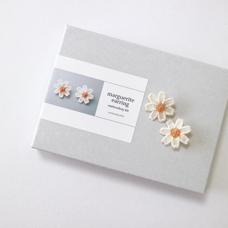 マーガレットの耳飾り オーガンジー刺繍キット Ace Embroidery