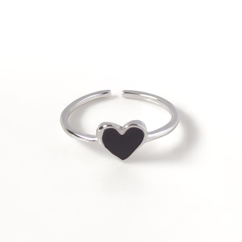 ブラック ハート リング シルバー925 アイ アム