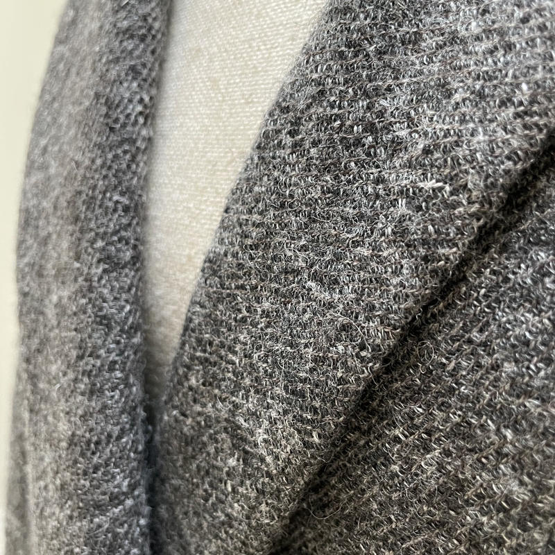 SHETLAND WOOL LINEN SOFT TWIST JACKET/DARK BROW...