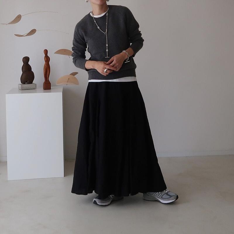 スカート argue FRENCH LINEN LONG FLARE SKIRT ARGUE FRENCH LINEN LONG FLARE SKIRT