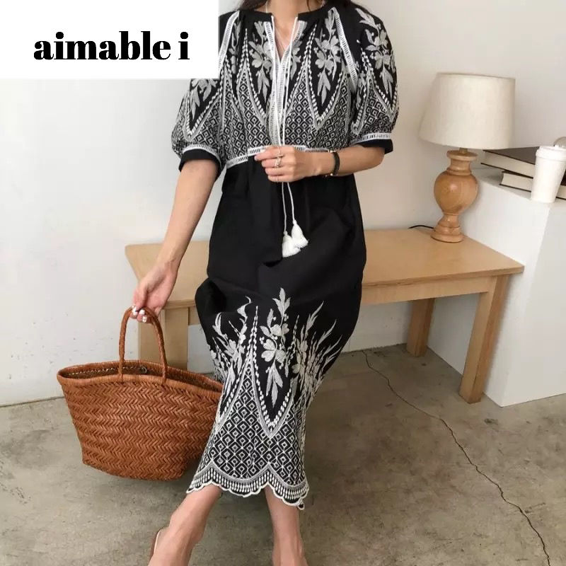ボヘミアン刺繍ワンピース Aimable I Official