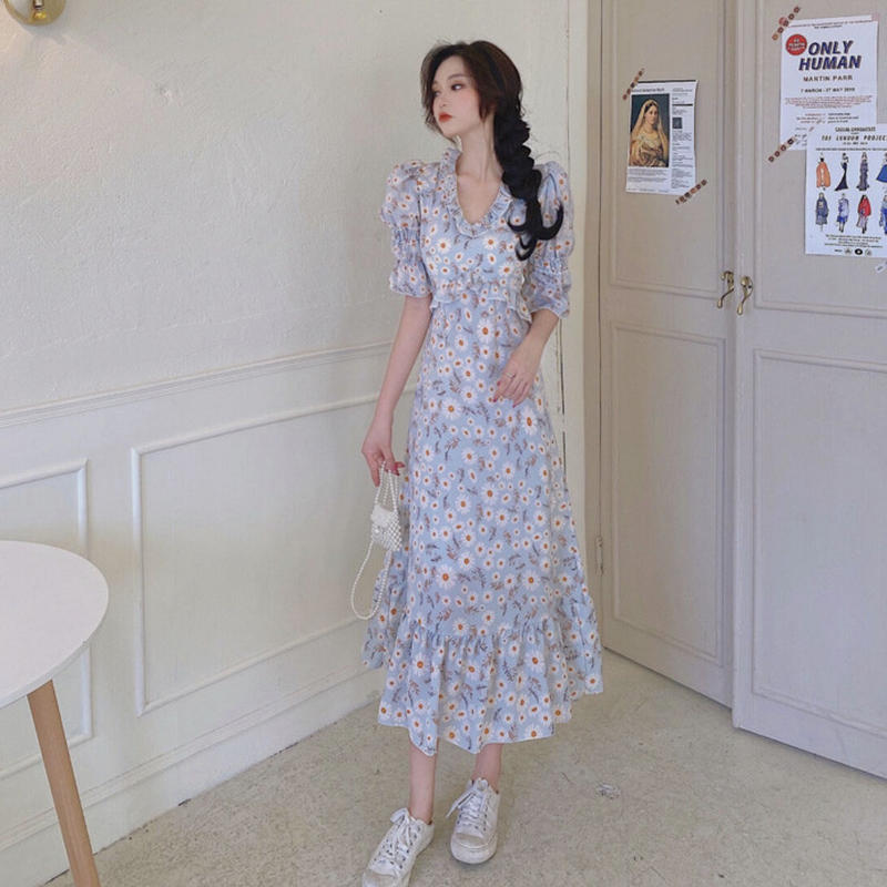 ひまわり柄ワンピース Airy Selectshop