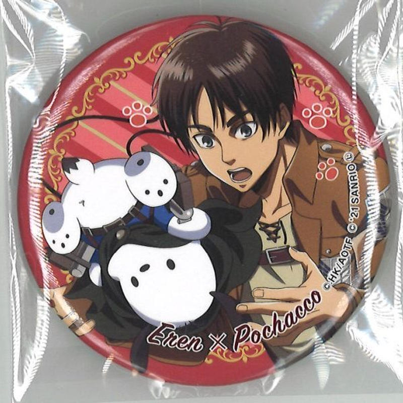 進撃の巨人 Sanrio Characters トレーディング缶バッジ 等身 エレン