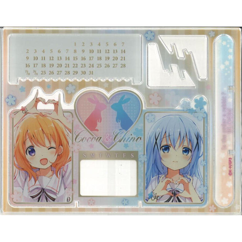 Animejapan 21 アクリル万年カレンダー ハート ポーズ ココア チノ