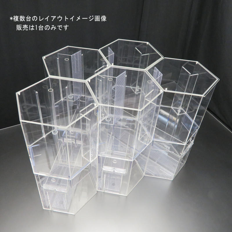 六角形のオーバーフロー水槽 一辺14cm 約11l フタ有 アクリルケージのお店
