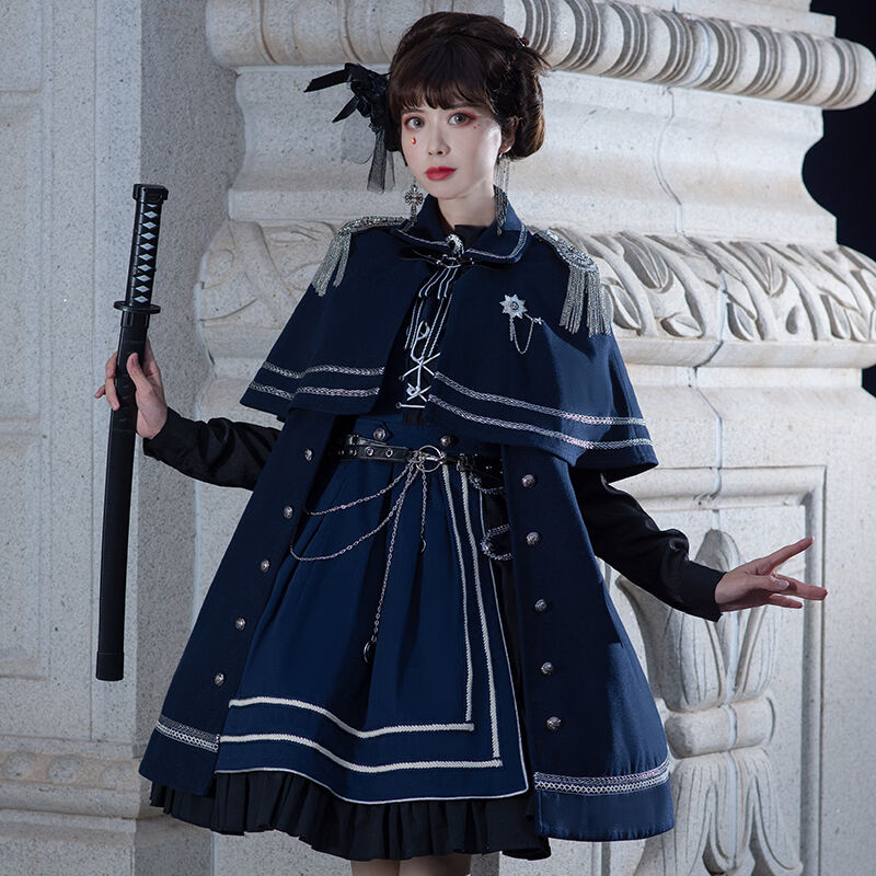 ロリータ ワンピース コート 軍服 マント 秋 冬 新作 ゴシック ゴスロリ コスプレ 軍ロリ