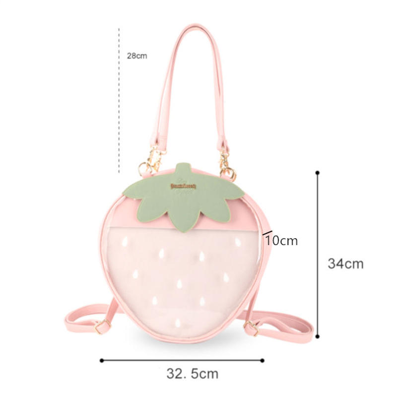 ロリータ ショルダーバッグ いちご リュック レディース 痛バッグ 可愛い 透明バッグ クリア