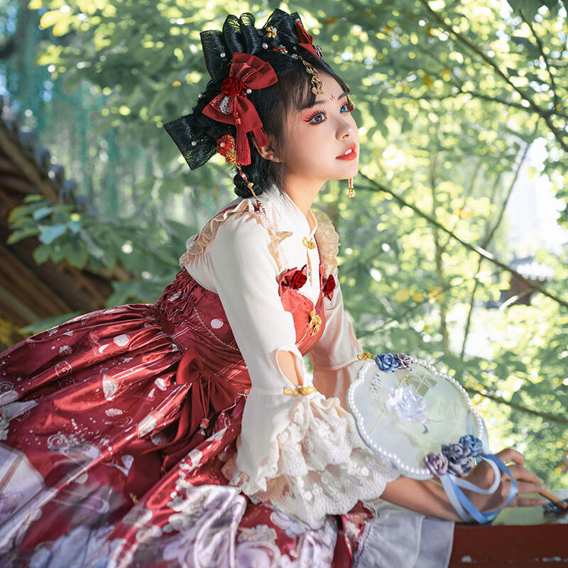 ロリータ ワンピース 中華ロリ チャイナドレス レディース 漢服 コスプレ ゆめかわいい