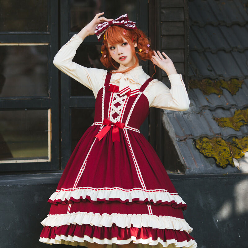 ロリータ ゴスロリ ワンピース ジャンパースカート ドレス ゴシック 宮廷風 可愛い クラシッ