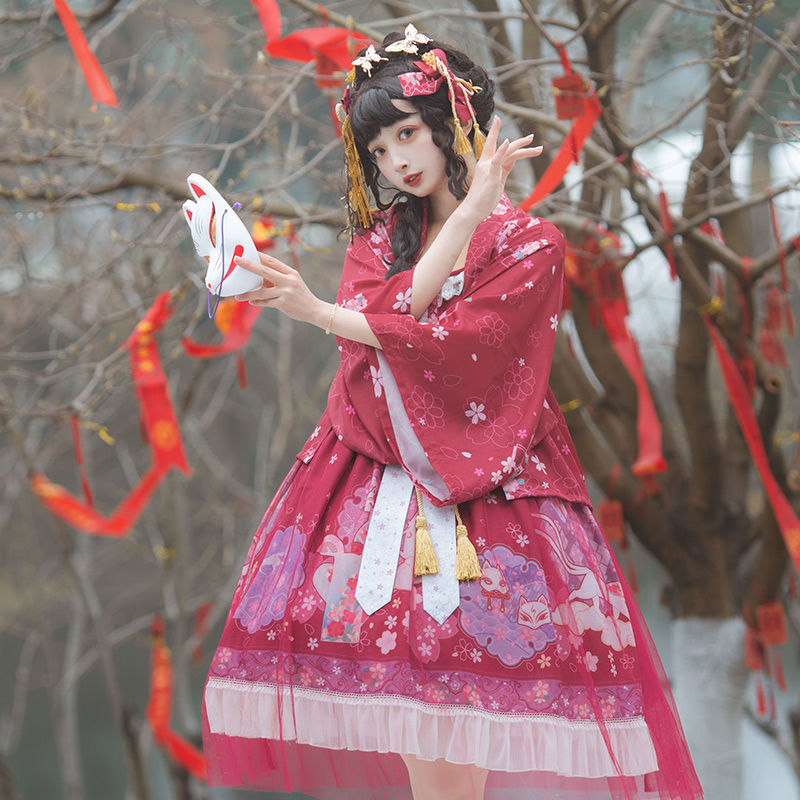 ワンピース チャイナ服 ドレス ロリータ 3点セット中華風 レディース 羽織 コスプレ A