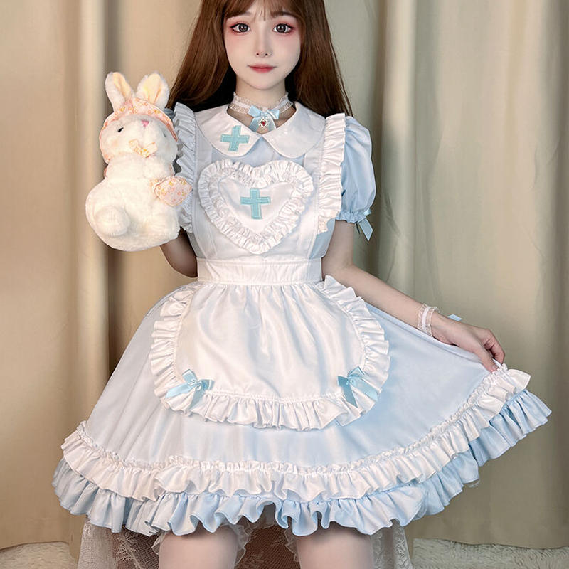 メイド服 ナース 看護師 コスプレセット ロリータ セクシー 可愛い 十字架 クロス ゆめかわ